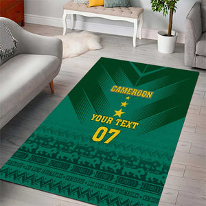 Custom Cameroon Football Area Rug Nations Cup 2024 Les Lions Indomptables