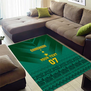 Custom Cameroon Football Area Rug Nations Cup 2024 Les Lions Indomptables