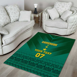 Custom Cameroon Football Area Rug Nations Cup 2024 Les Lions Indomptables