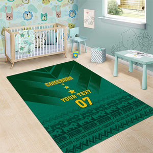 Custom Cameroon Football Area Rug Nations Cup 2024 Les Lions Indomptables