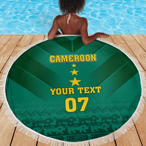 Custom Cameroon Football Beach Blanket Nations Cup 2024 Les Lions Indomptables