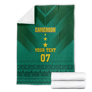 Custom Cameroon Football Blanket Nations Cup 2024 Les Lions Indomptables