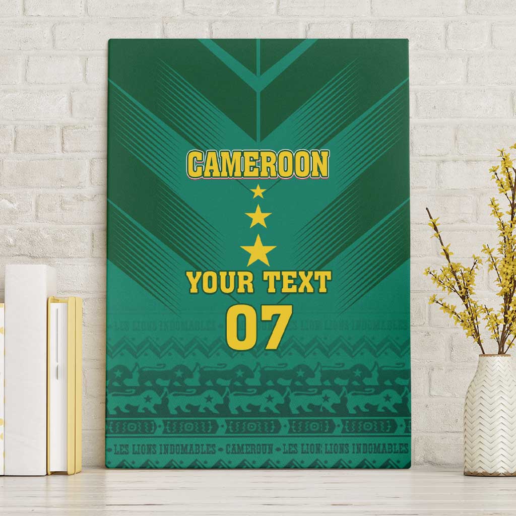 Custom Cameroon Football Canvas Wall Art Nations Cup 2024 Les Lions Indomptables