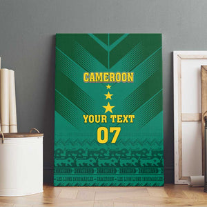 Custom Cameroon Football Canvas Wall Art Nations Cup 2024 Les Lions Indomptables