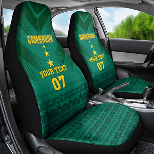 Custom Cameroon Football Car Seat Cover Nations Cup 2024 Les Lions Indomptables