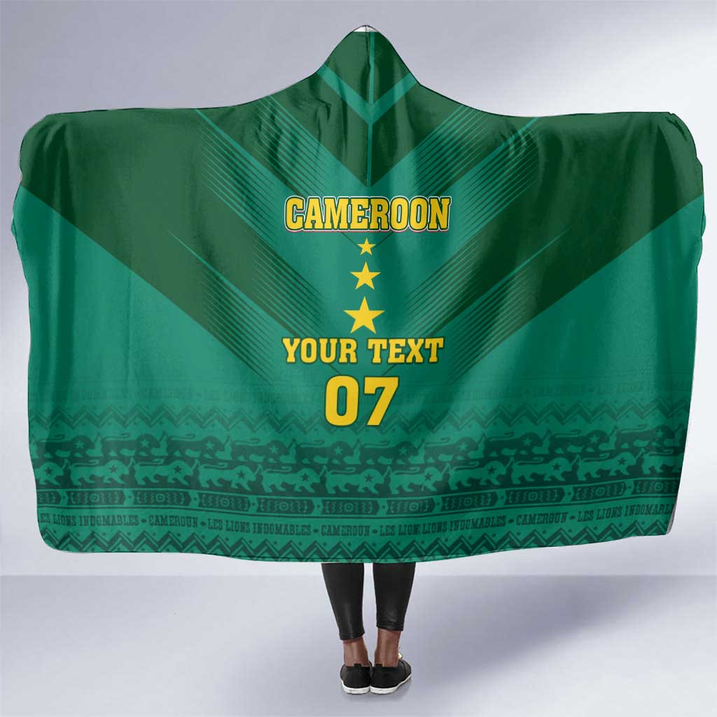 Custom Cameroon Football Hooded Blanket Nations Cup 2024 Les Lions Indomptables