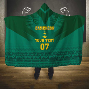 Custom Cameroon Football Hooded Blanket Nations Cup 2024 Les Lions Indomptables