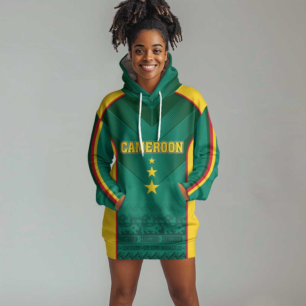 Custom Cameroon Football Hoodie Dress Nations Cup 2024 Les Lions Indomptables