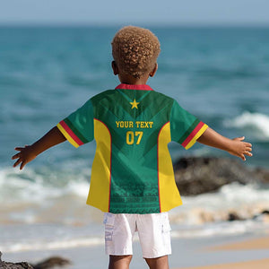 Custom Cameroon Football Kid Hawaiian Shirt Nations Cup 2024 Les Lions Indomptables