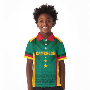 Custom Cameroon Football Kid Polo Shirt Nations Cup 2024 Les Lions Indomptables