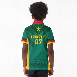 Custom Cameroon Football Kid Polo Shirt Nations Cup 2024 Les Lions Indomptables