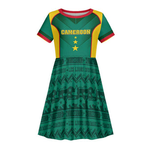 Custom Cameroon Football Kid Short Sleeve Dress Nations Cup 2024 Les Lions Indomptables