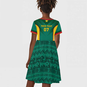 Custom Cameroon Football Kid Short Sleeve Dress Nations Cup 2024 Les Lions Indomptables