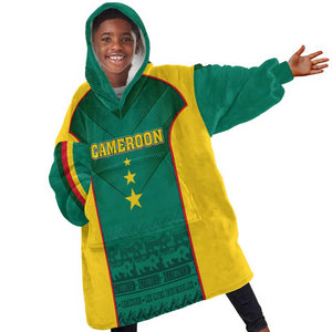 Custom Cameroon Football KId Wearable Blanket Hoodie Nations Cup 2024 Les Lions Indomptables