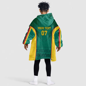 Custom Cameroon Football KId Wearable Blanket Hoodie Nations Cup 2024 Les Lions Indomptables