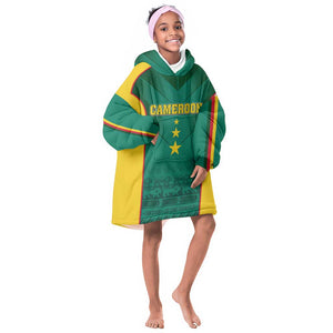 Custom Cameroon Football KId Wearable Blanket Hoodie Nations Cup 2024 Les Lions Indomptables