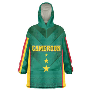 Custom Cameroon Football KId Wearable Blanket Hoodie Nations Cup 2024 Les Lions Indomptables