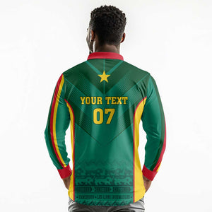 Custom Cameroon Football Long Sleeve Polo Shirt Nations Cup 2024 Les Lions Indomptables