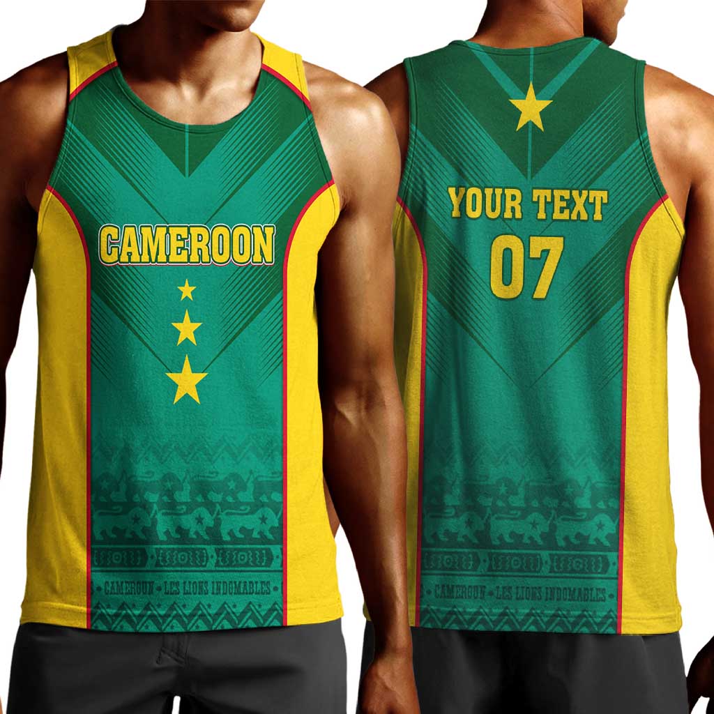 Custom Cameroon Football Men Tank Top Nations Cup 2024 Les Lions Indomptables
