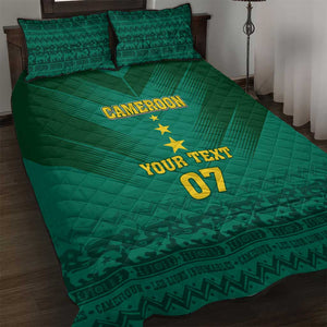 Custom Cameroon Football Quilt Bed Set Nations Cup 2024 Les Lions Indomptables