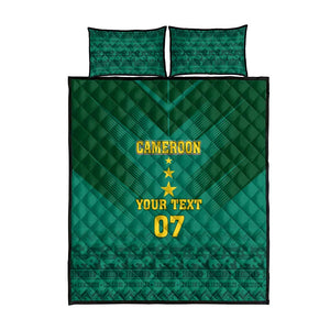 Custom Cameroon Football Quilt Bed Set Nations Cup 2024 Les Lions Indomptables