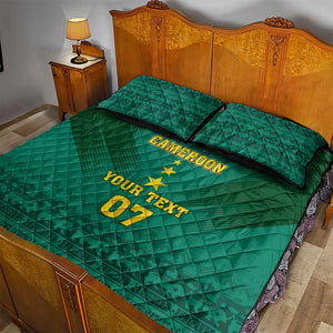 Custom Cameroon Football Quilt Bed Set Nations Cup 2024 Les Lions Indomptables