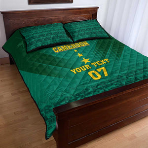 Custom Cameroon Football Quilt Bed Set Nations Cup 2024 Les Lions Indomptables