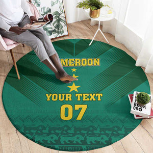 Custom Cameroon Football Round Carpet Nations Cup 2024 Les Lions Indomptables