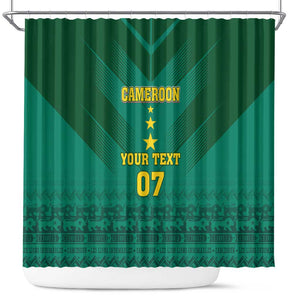 Custom Cameroon Football Shower Curtain Nations Cup 2024 Les Lions Indomptables