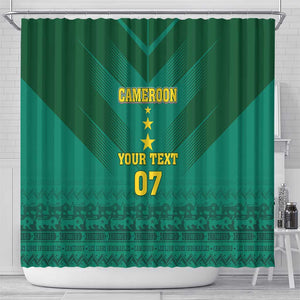 Custom Cameroon Football Shower Curtain Nations Cup 2024 Les Lions Indomptables