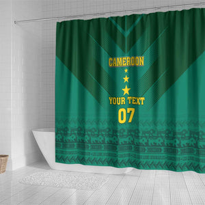 Custom Cameroon Football Shower Curtain Nations Cup 2024 Les Lions Indomptables