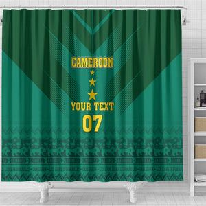 Custom Cameroon Football Shower Curtain Nations Cup 2024 Les Lions Indomptables