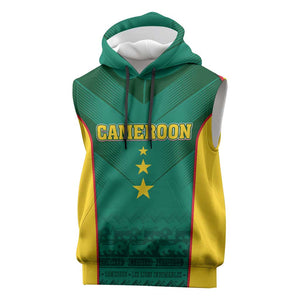 Custom Cameroon Football Sleeveless Hoodie Nations Cup 2024 Les Lions Indomptables - African Pride
