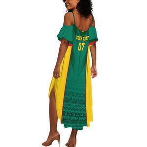 Custom Cameroon Football Summer Maxi Dress Nations Cup 2024 Les Lions Indomptables