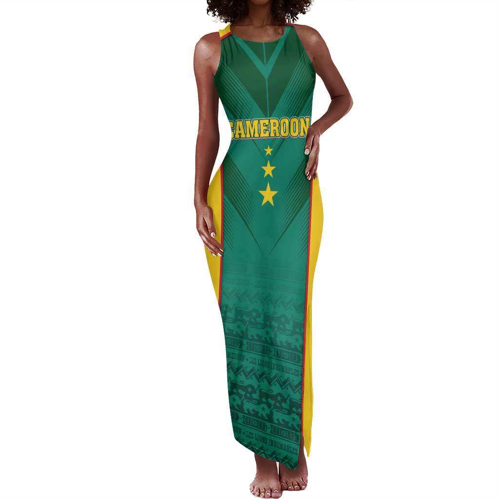 Custom Cameroon Football Tank Maxi Dress Nations Cup 2024 Les Lions Indomptables