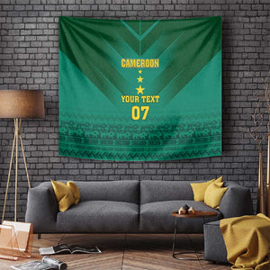 Custom Cameroon Football Tapestry Nations Cup 2024 Les Lions Indomptables