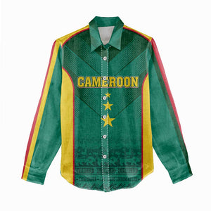 Custom Cameroon Football Women Casual Shirt Nations Cup 2024 Les Lions Indomptables