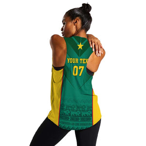 Custom Cameroon Football Women Racerback Tank Nations Cup 2024 Les Lions Indomptables