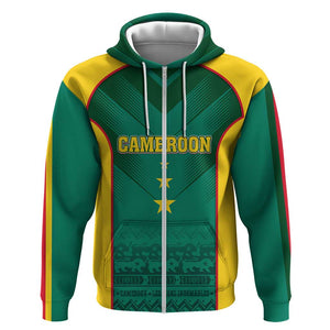 Custom Cameroon Football Zip Hoodie Nations Cup 2024 Les Lions Indomptables