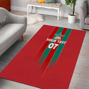 Custom Morocco Football Area Rug Nations Cup 2024 Atlas Lions