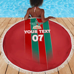 Custom Morocco Football Beach Blanket Nations Cup 2024 Atlas Lions