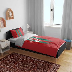 Custom Morocco Football Bedding Set Nations Cup 2024 Atlas Lions