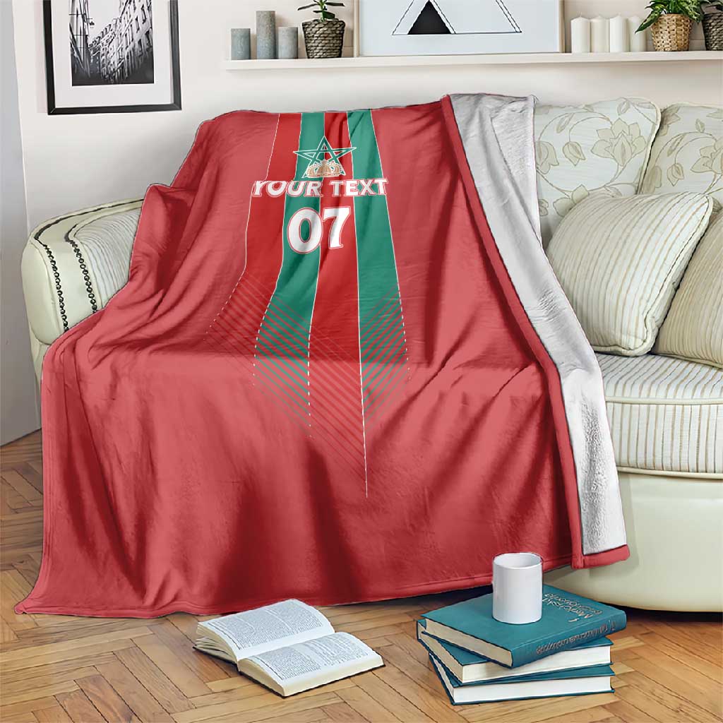 Custom Morocco Football Blanket Nations Cup 2024 Atlas Lions