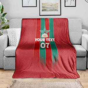 Custom Morocco Football Blanket Nations Cup 2024 Atlas Lions