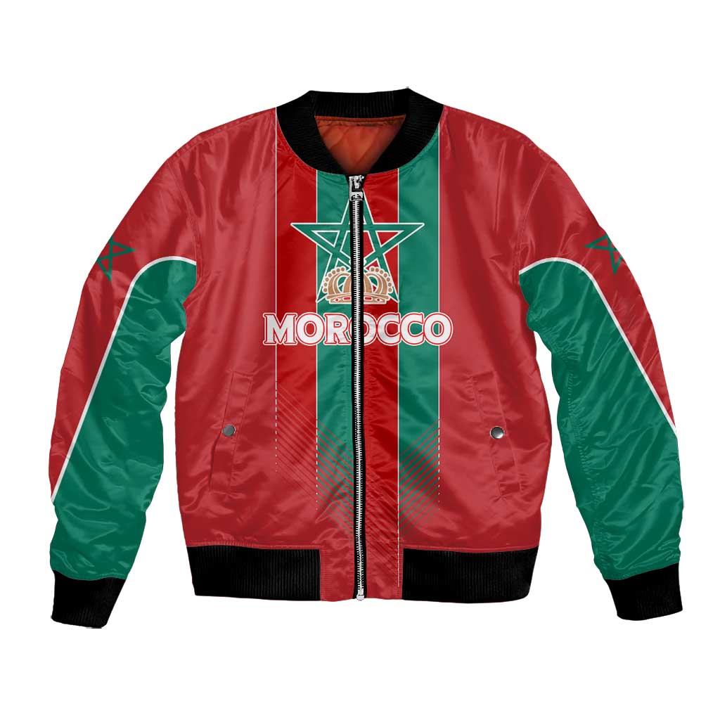 Custom Morocco Football Bomber Jacket Nations Cup 2024 Atlas Lions