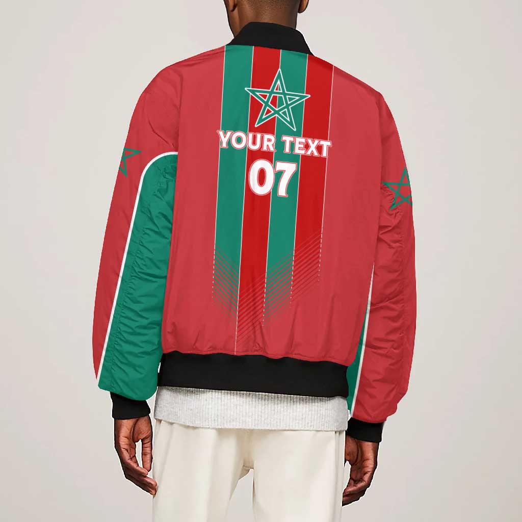 Custom Morocco Football Bomber Jacket Nations Cup 2024 Atlas Lions