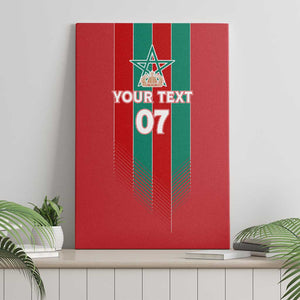 Custom Morocco Football Canvas Wall Art Nations Cup 2024 Atlas Lions