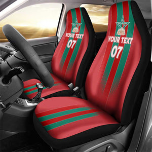 Custom Morocco Football Car Seat Cover Nations Cup 2024 Atlas Lions