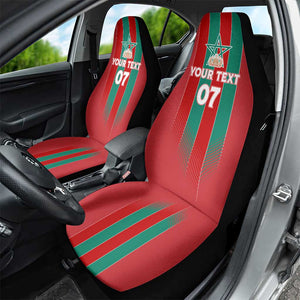 Custom Morocco Football Car Seat Cover Nations Cup 2024 Atlas Lions