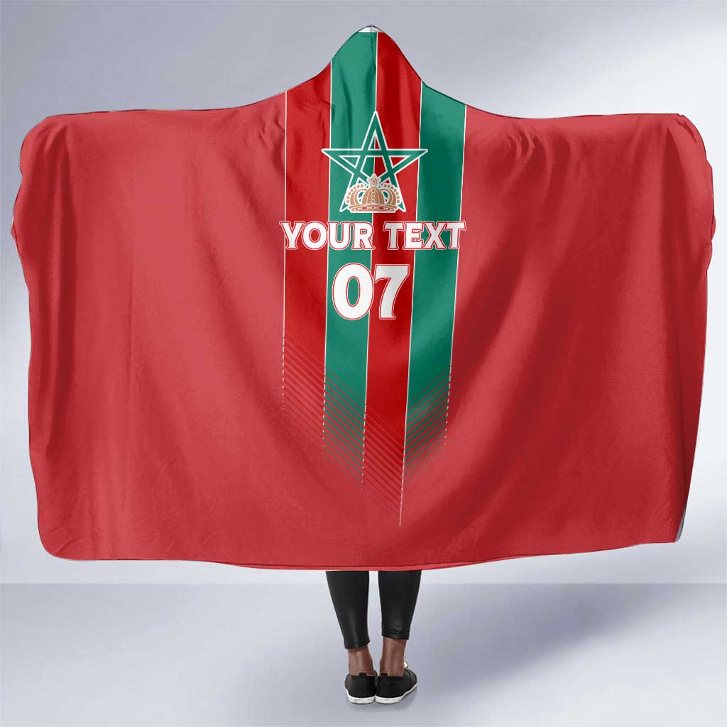 Custom Morocco Football Hooded Blanket Nations Cup 2024 Atlas Lions